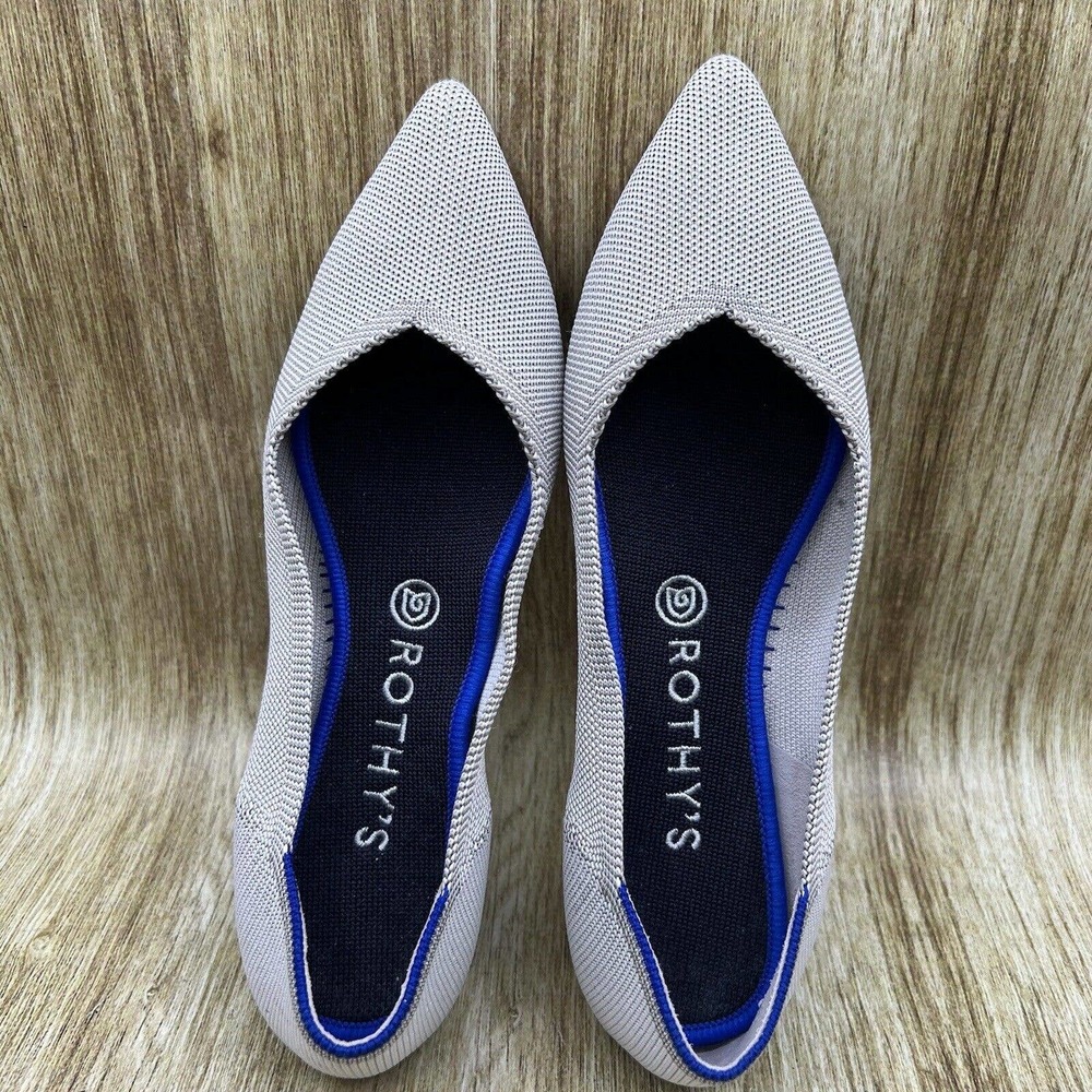 Rothys The Point Flax Birdseye Gray Slip On Balle… - image 5